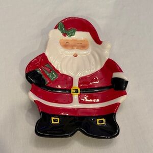 New! Jolly Santa Claus Ceramic Holiday Dish